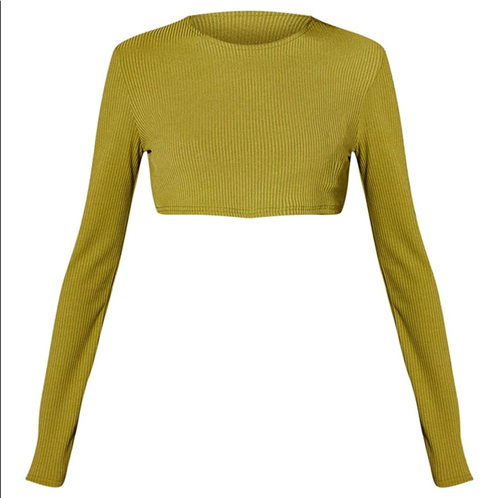 PᄂƬ | Olive Rib Crop Top